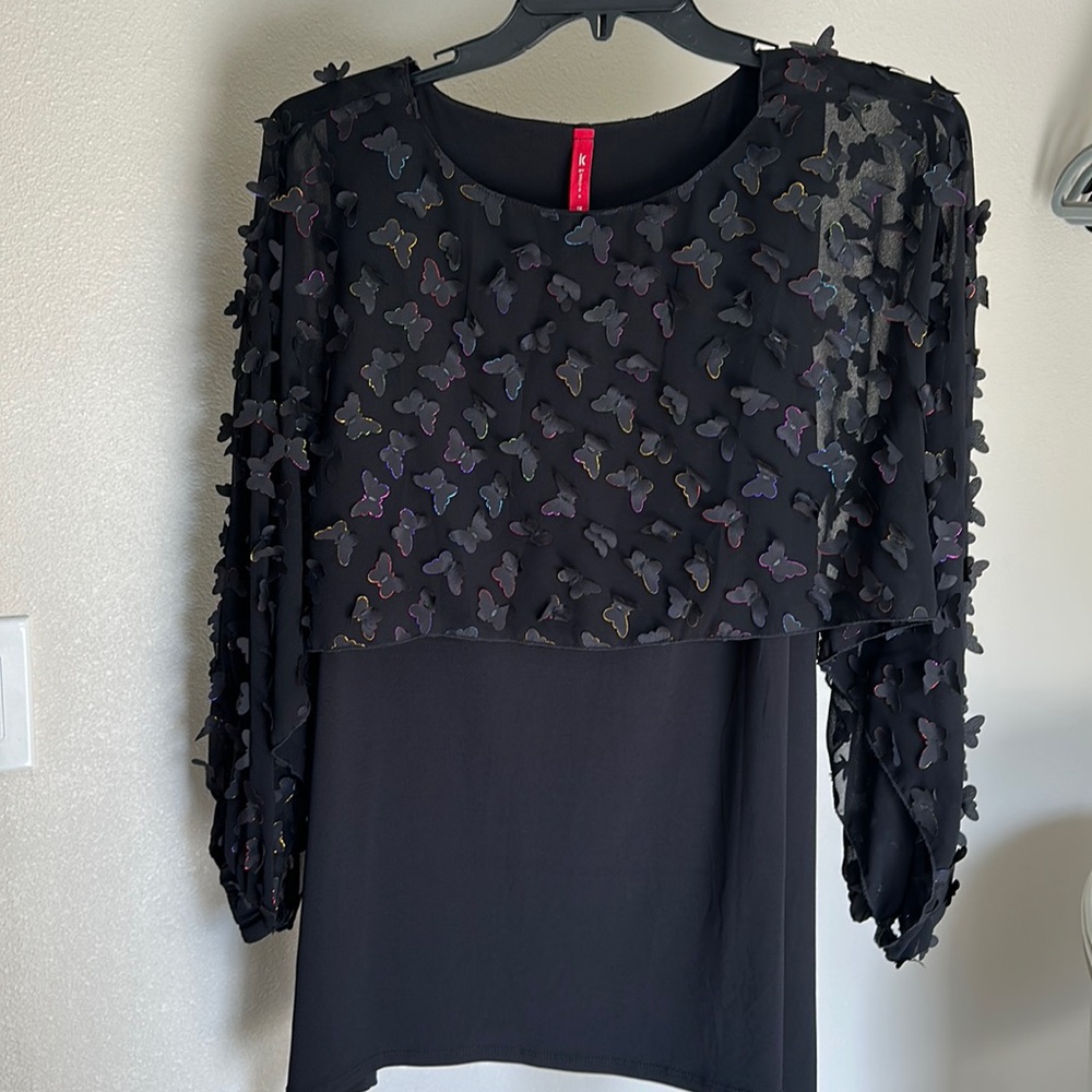 IC by Connie Blouse with 3d Butterflies size 1X